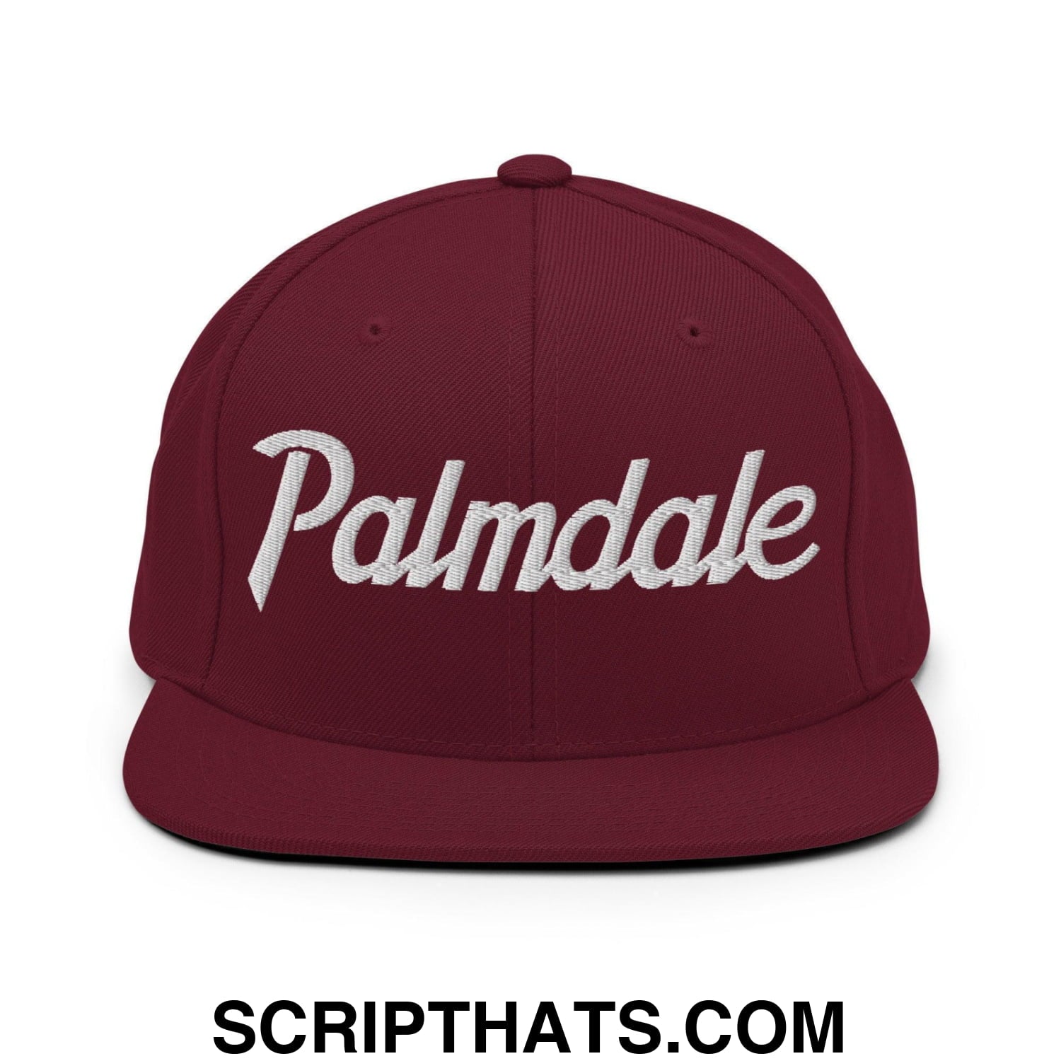 Palmdale Script Snapback Hat Maroon