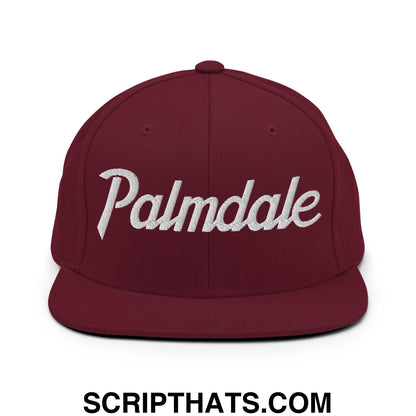 Palmdale Script Snapback Hat Maroon