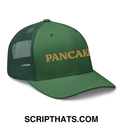 Pancakes Embroidered Mesh Trucker Hat Evergreen