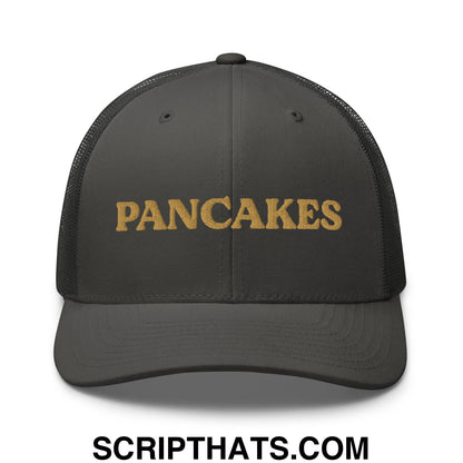 Pancakes Embroidered Mesh Trucker Hat Charcoal