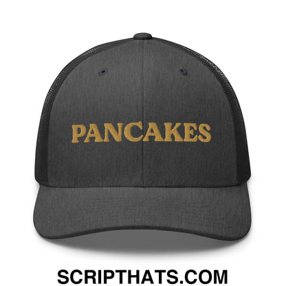 Pancakes Embroidered Mesh Trucker Hat Dark Heather Gray
