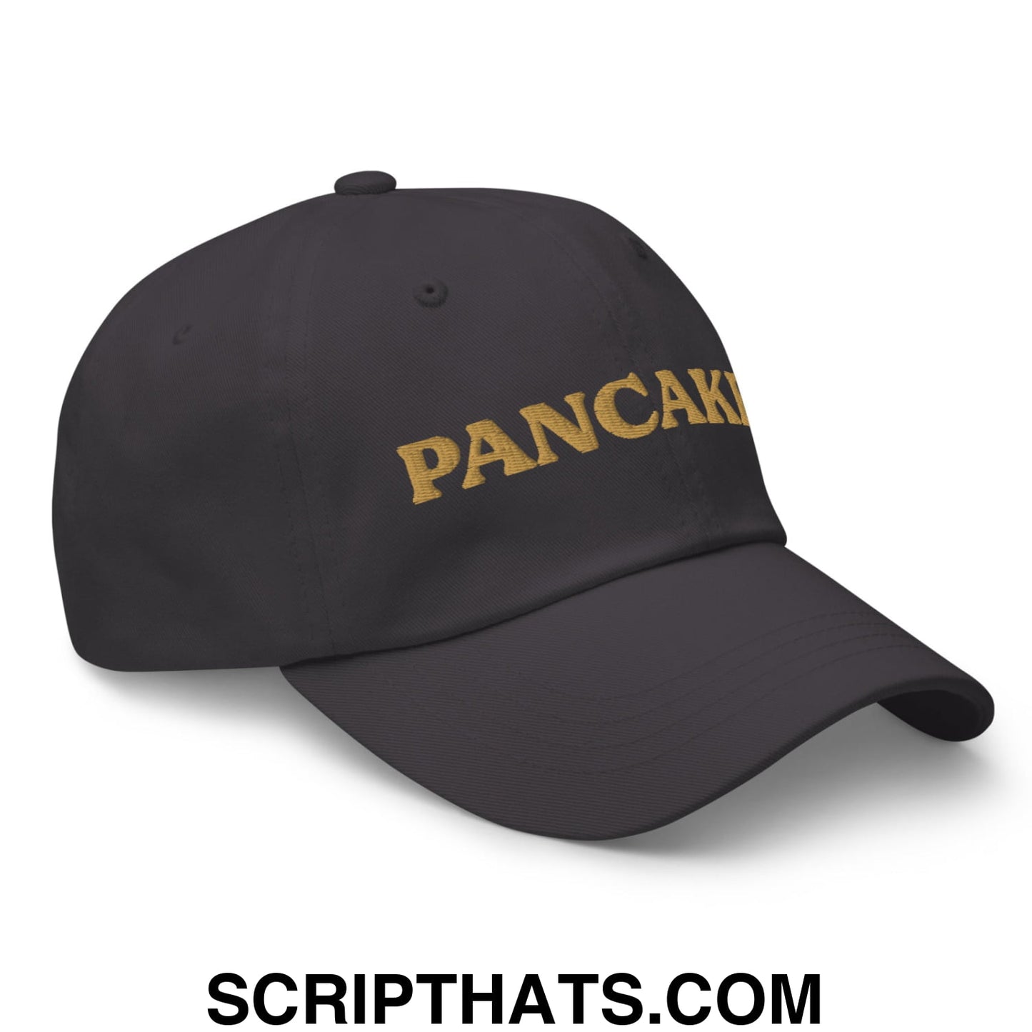Pancakes Embroidered Unstructured Dad Hat Dark Grey