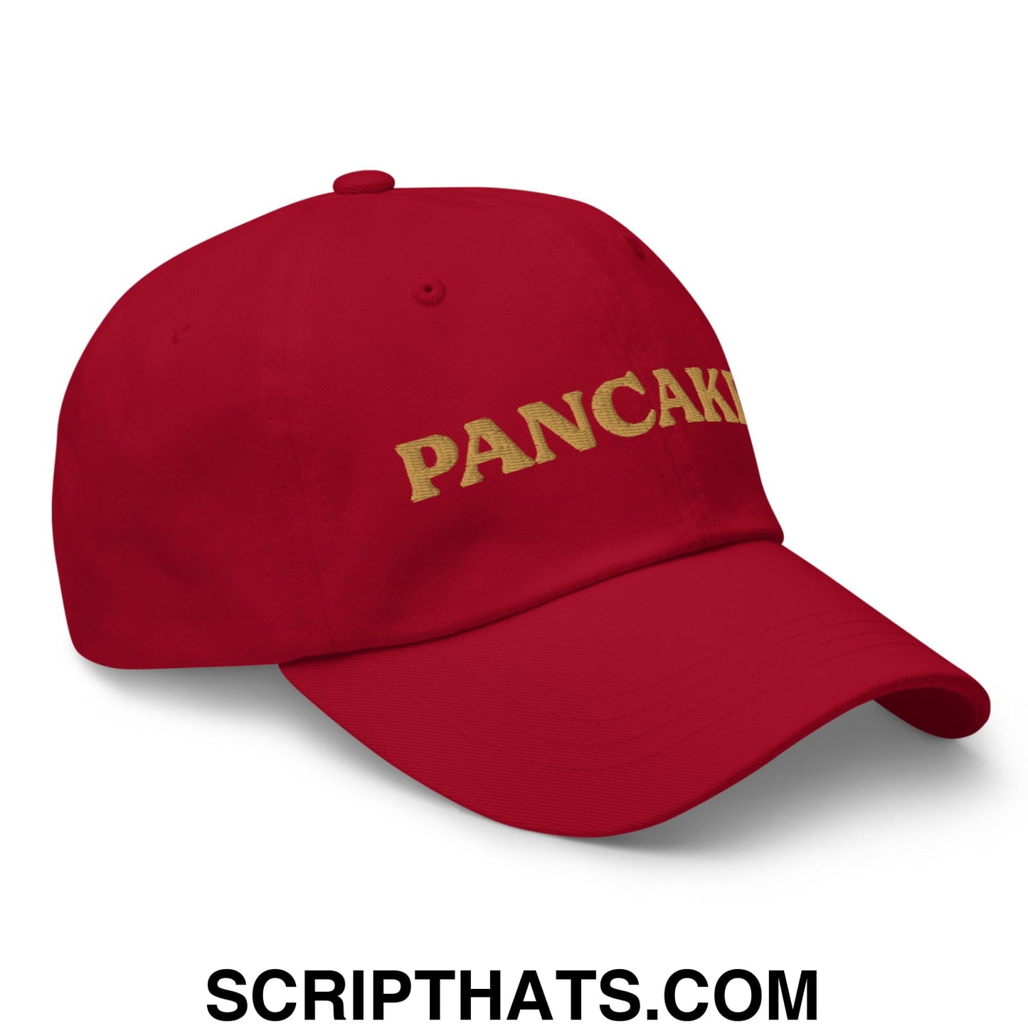Pancakes Embroidered Unstructured Dad Hat Cranberry