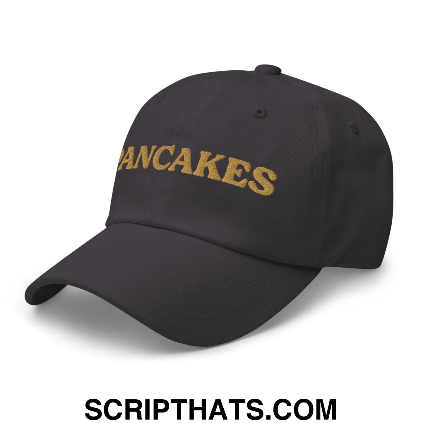 Pancakes Embroidered Unstructured Dad Hat Dark Grey