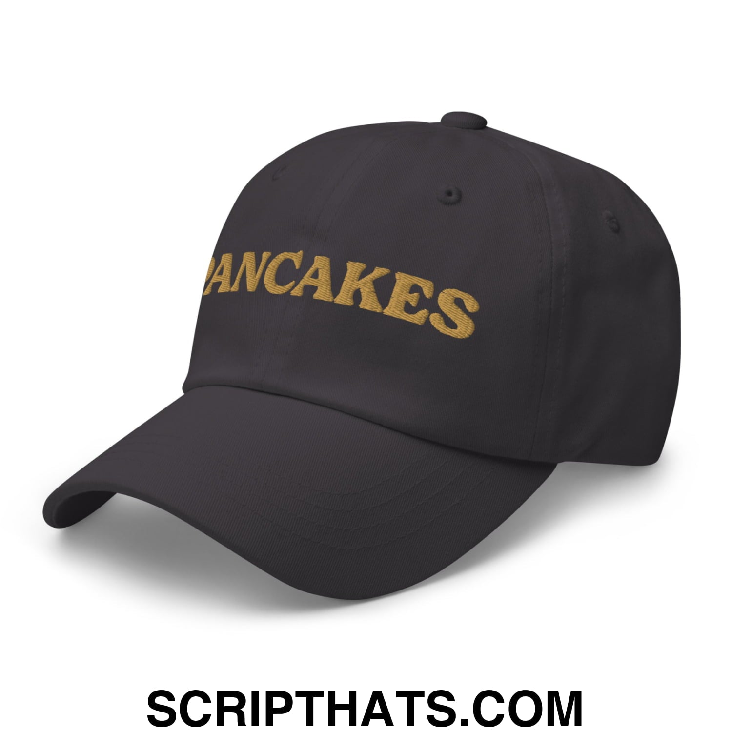 Pancakes Embroidered Unstructured Dad Hat Dark Grey