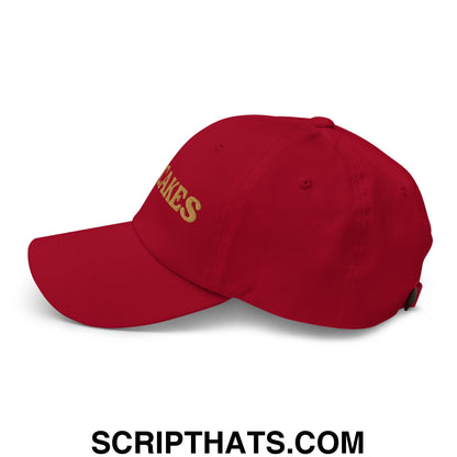 Pancakes Embroidered Unstructured Dad Hat Cranberry