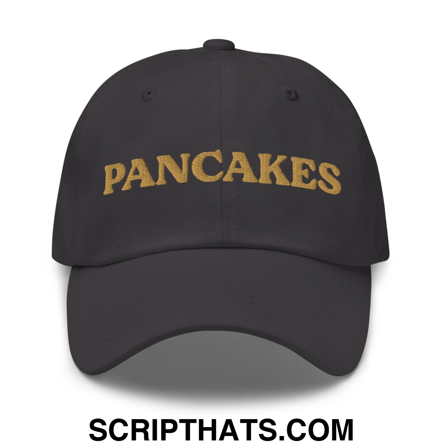 Pancakes Embroidered Unstructured Dad Hat Dark Grey