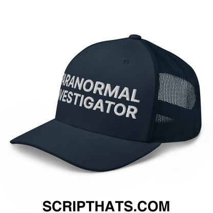 Paranormal Investigator Embroidered Mesh Trucker Hat Navy