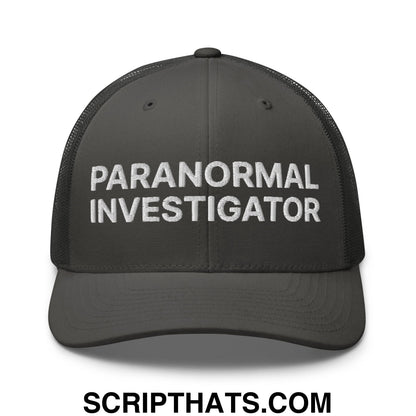 Paranormal Investigator Embroidered Mesh Trucker Hat Charcoal