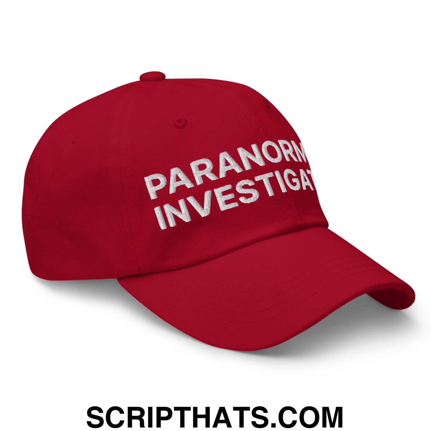 Paranormal Investigator Embroidered Unstructured Dad Hat Cranberry