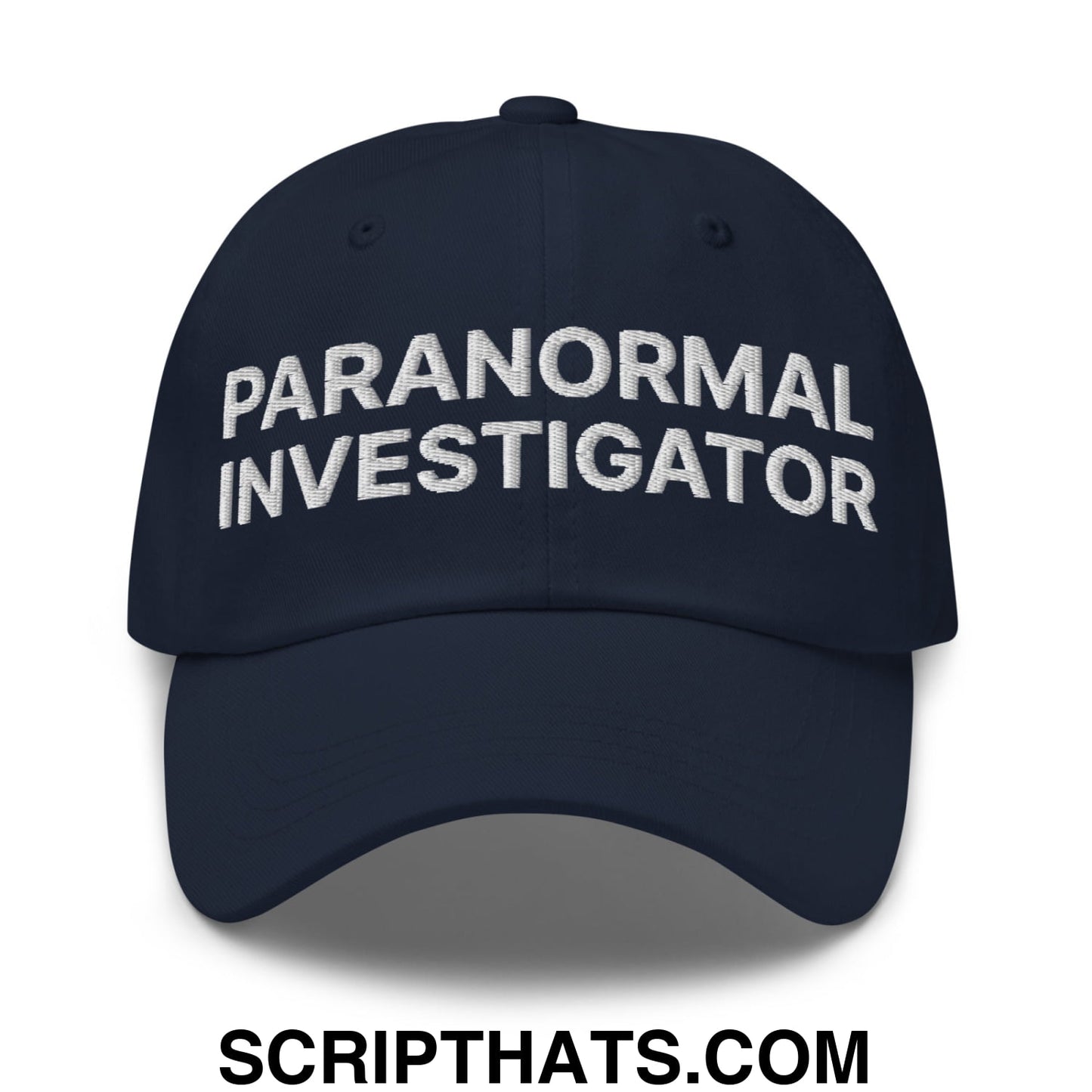 Paranormal Investigator Embroidered Unstructured Dad Hat Navy