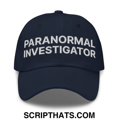 Paranormal Investigator Embroidered Unstructured Dad Hat Navy