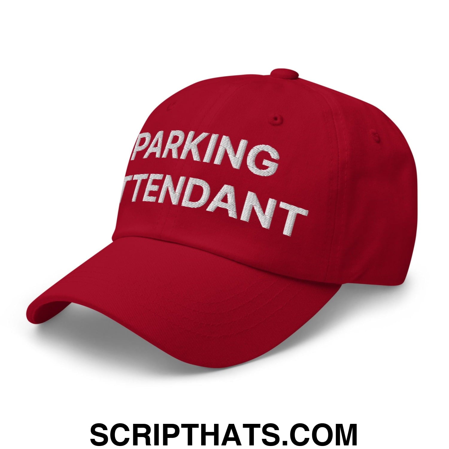 Parking Attendant Uniform Work Embroidered Dad Hat Cranberry