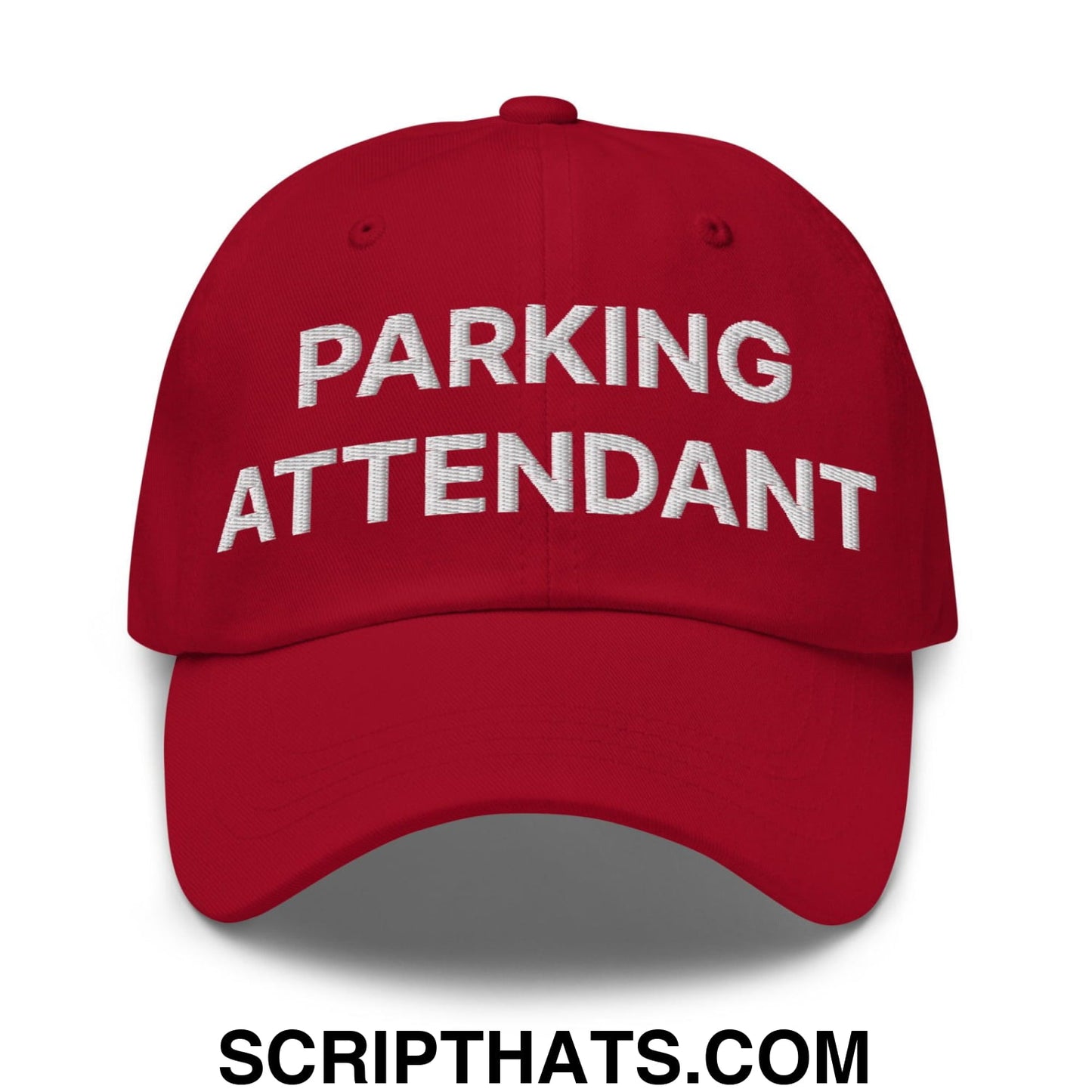Parking Attendant Uniform Work Embroidered Dad Hat Cranberry