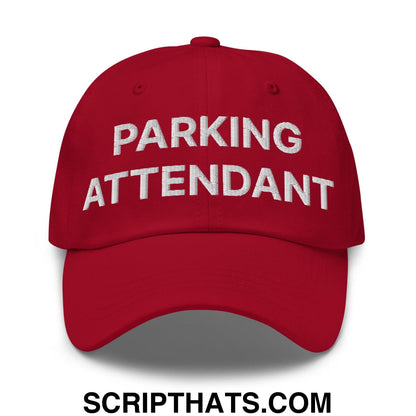 Parking Attendant Uniform Work Embroidered Dad Hat Cranberry