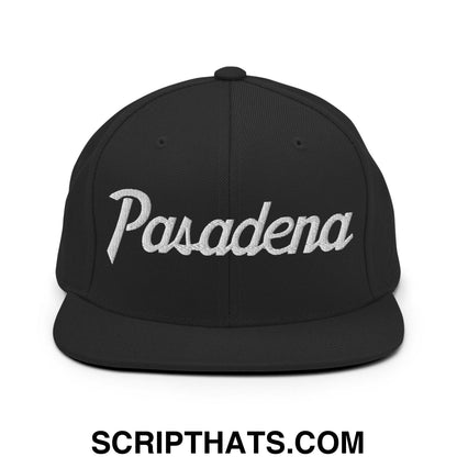 Pasadena Script Snapback Hat Black