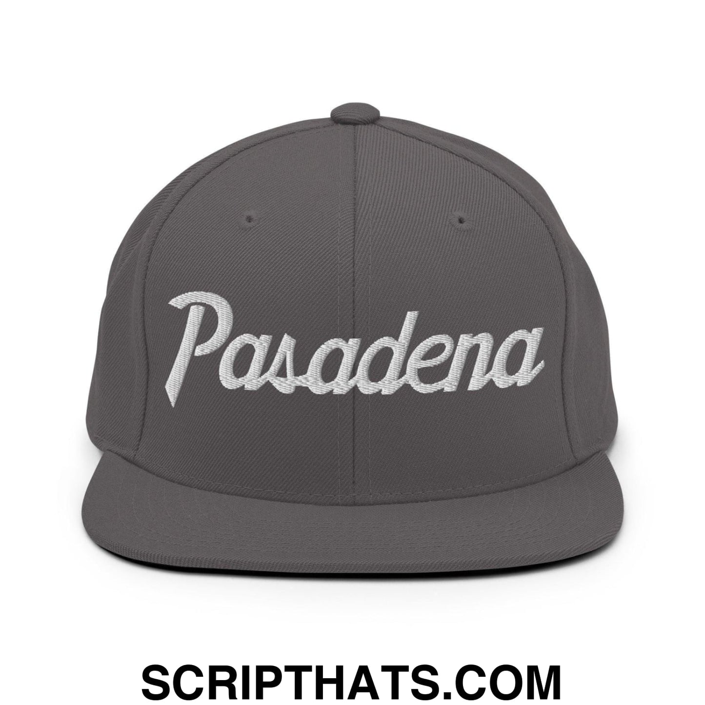 Pasadena Script Snapback Hat Dark Grey