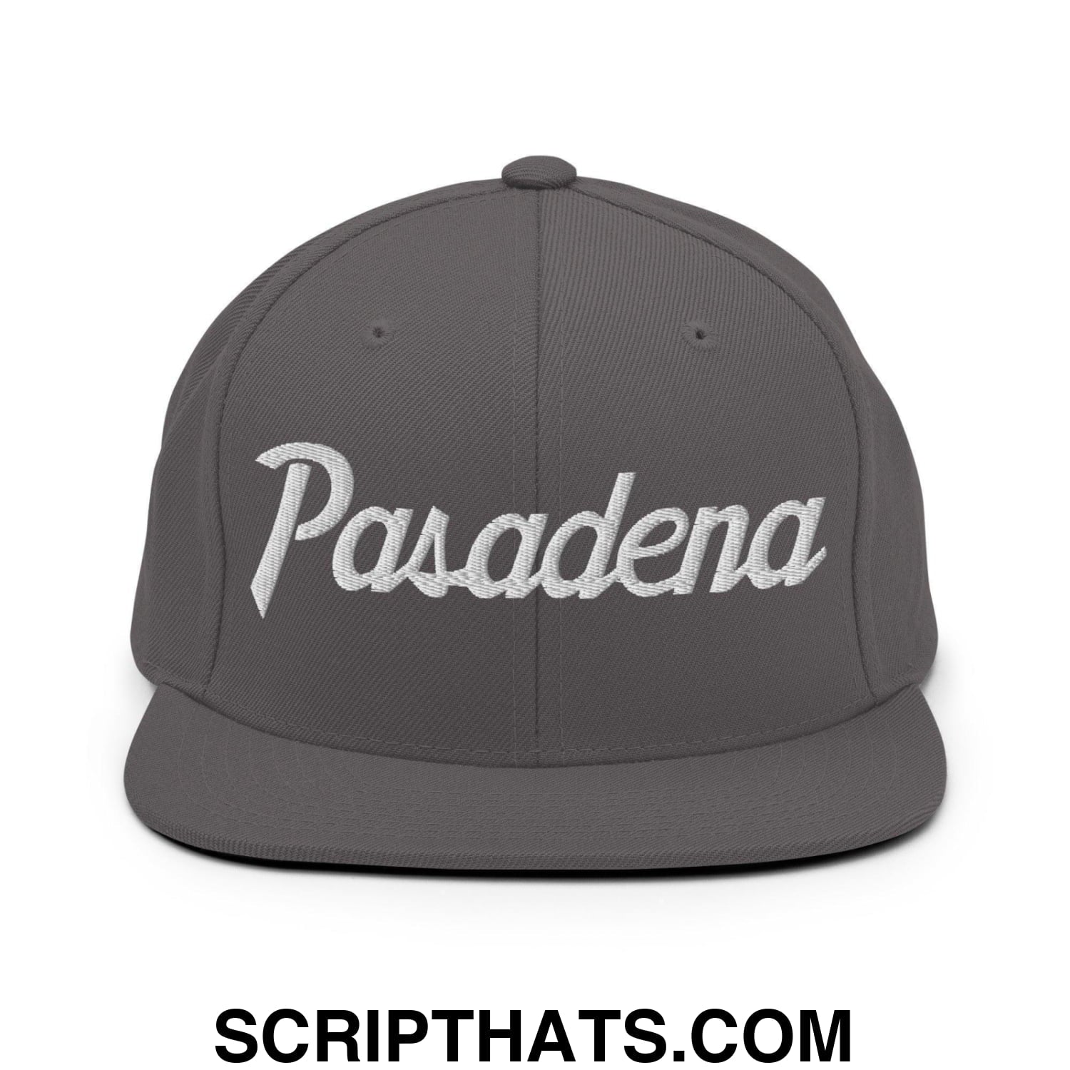 Pasadena Script Snapback Hat Dark Grey