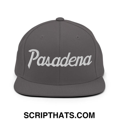 Pasadena Script Snapback Hat Dark Grey