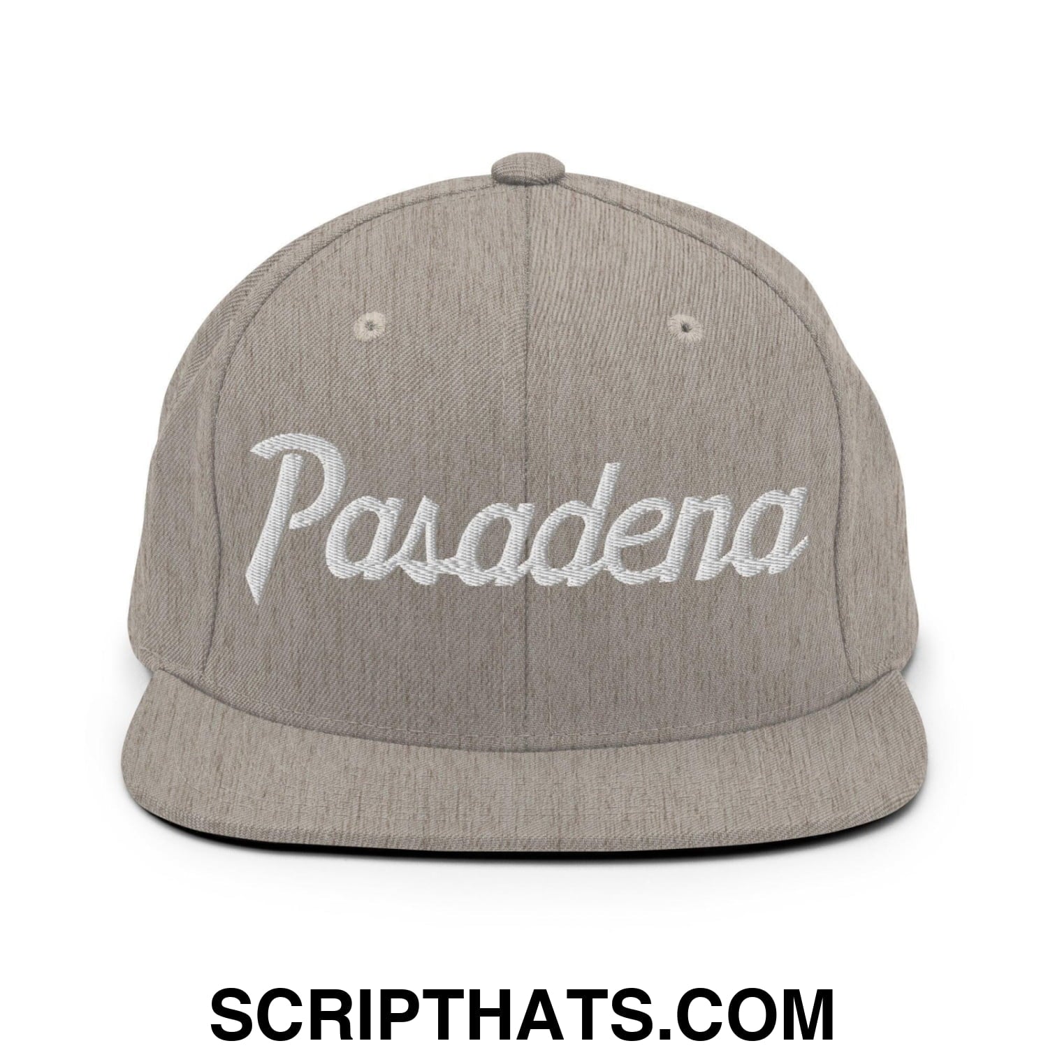 Pasadena Script Snapback Hat Heather Grey