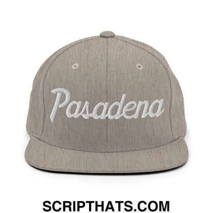 Pasadena Script Snapback Hat Heather Grey