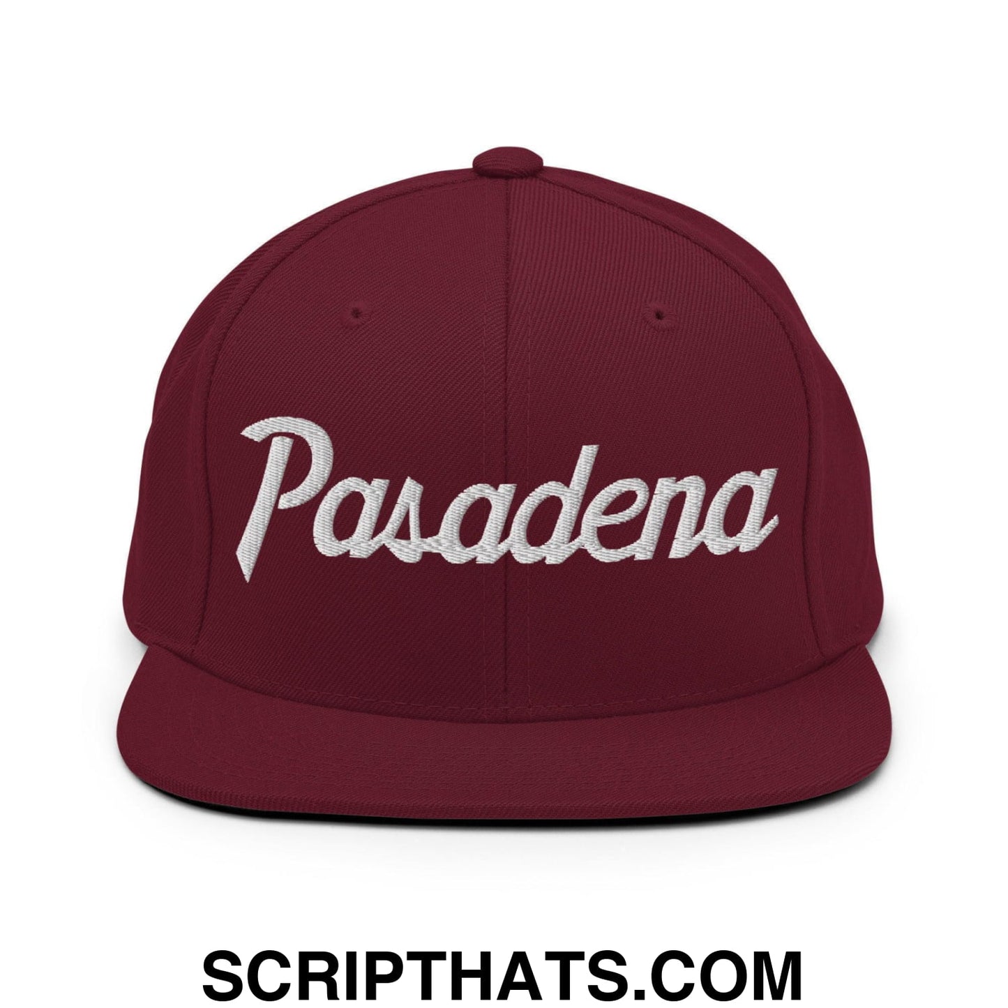 Pasadena Script Snapback Hat Maroon