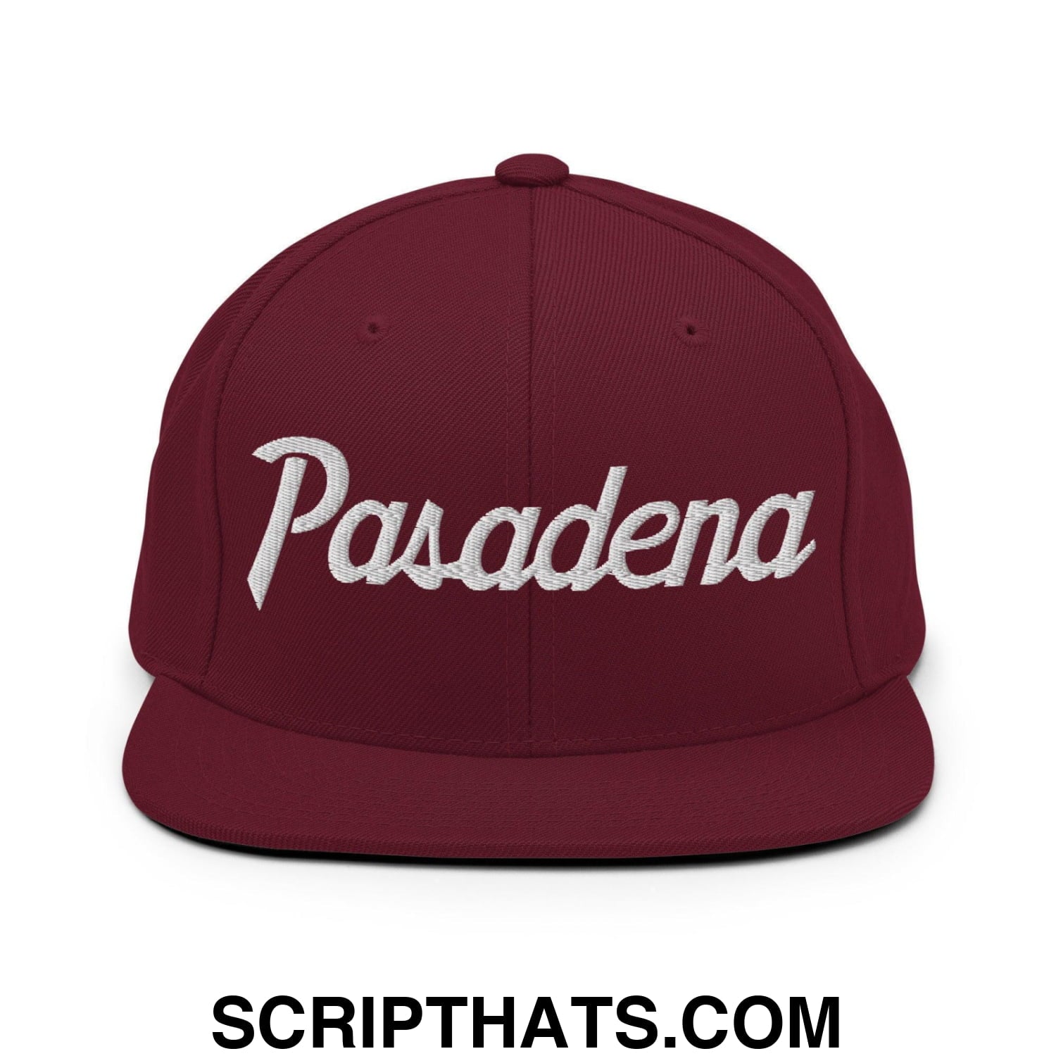 Pasadena Script Snapback Hat Maroon