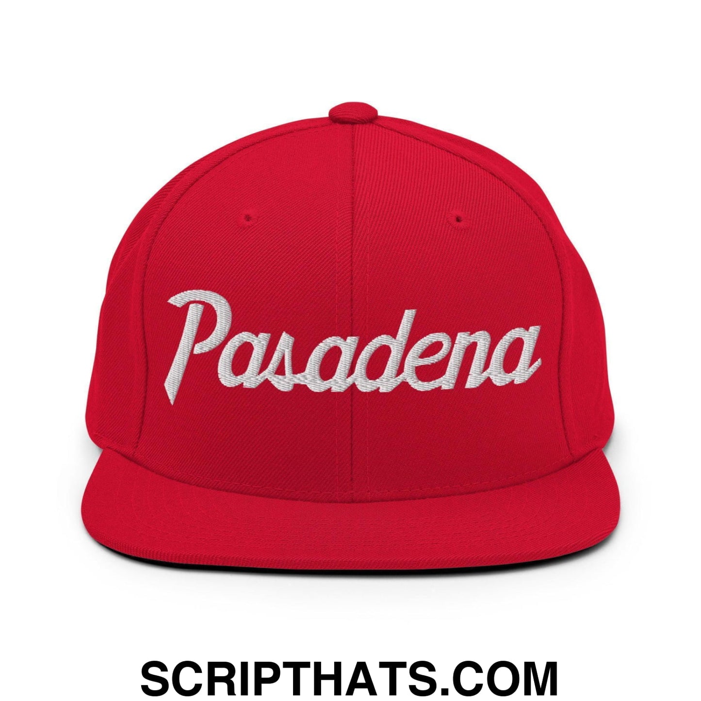 Pasadena Script Snapback Hat Red