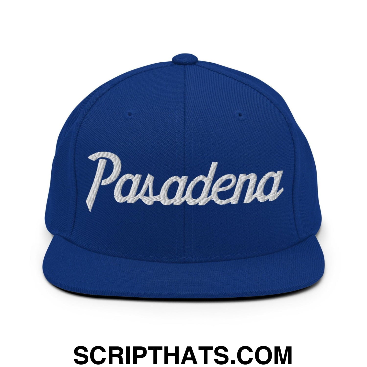 Pasadena Script Snapback Hat Royal Blue