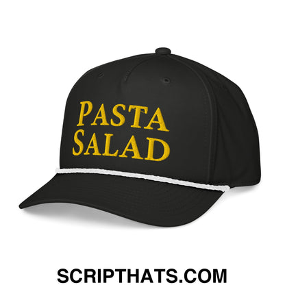 Pasta Salad Embroidered Classic Rope Hat Black White