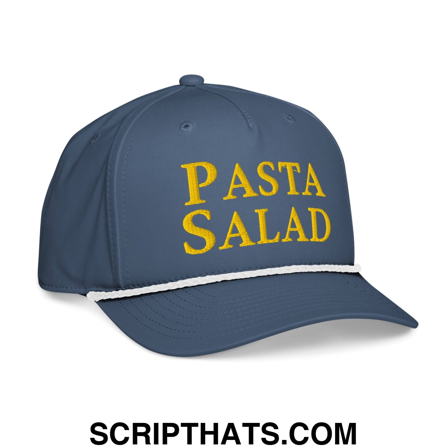 Pasta Salad Embroidered Classic Rope Hat Light Blue White