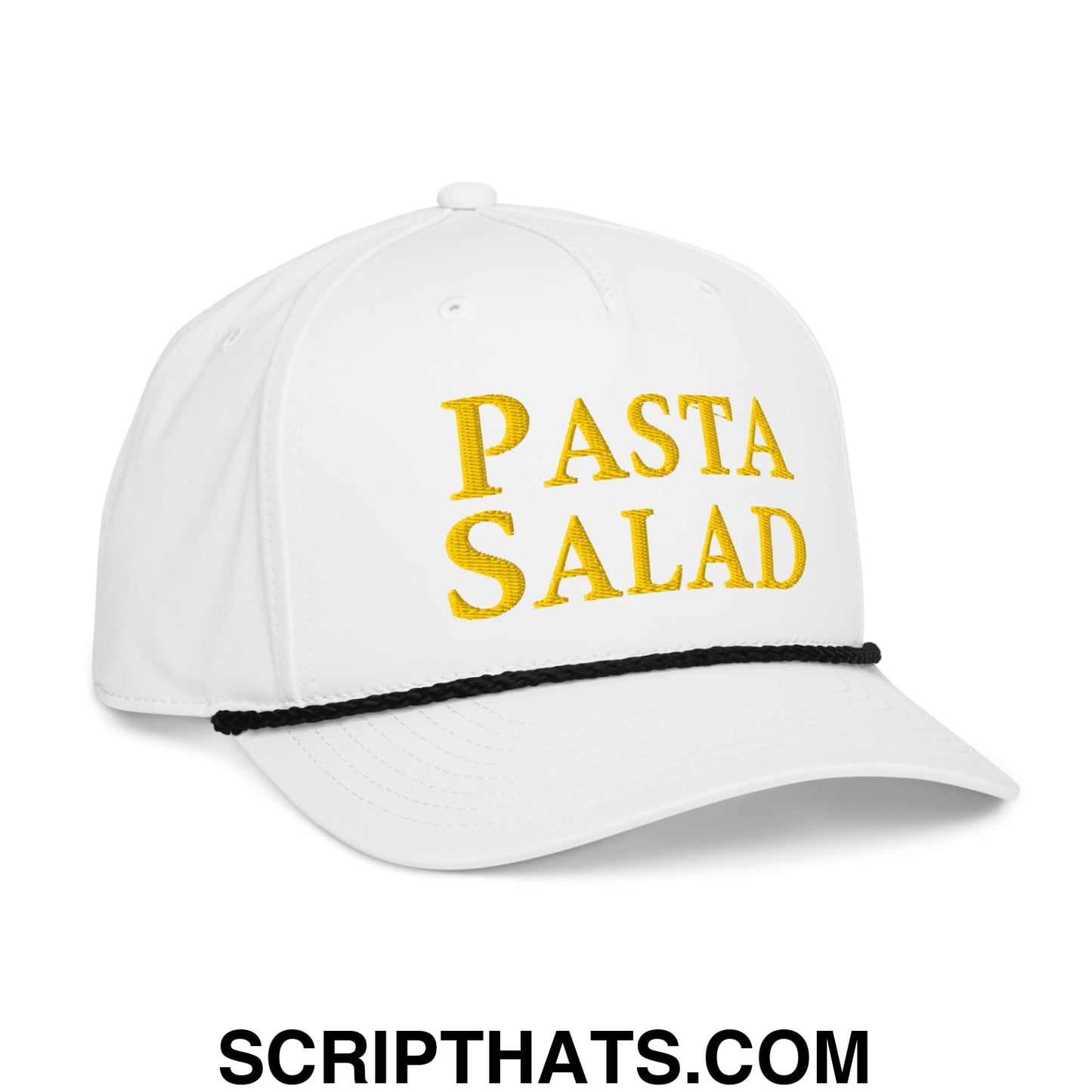 Pasta Salad Embroidered Classic Rope Hat White Black