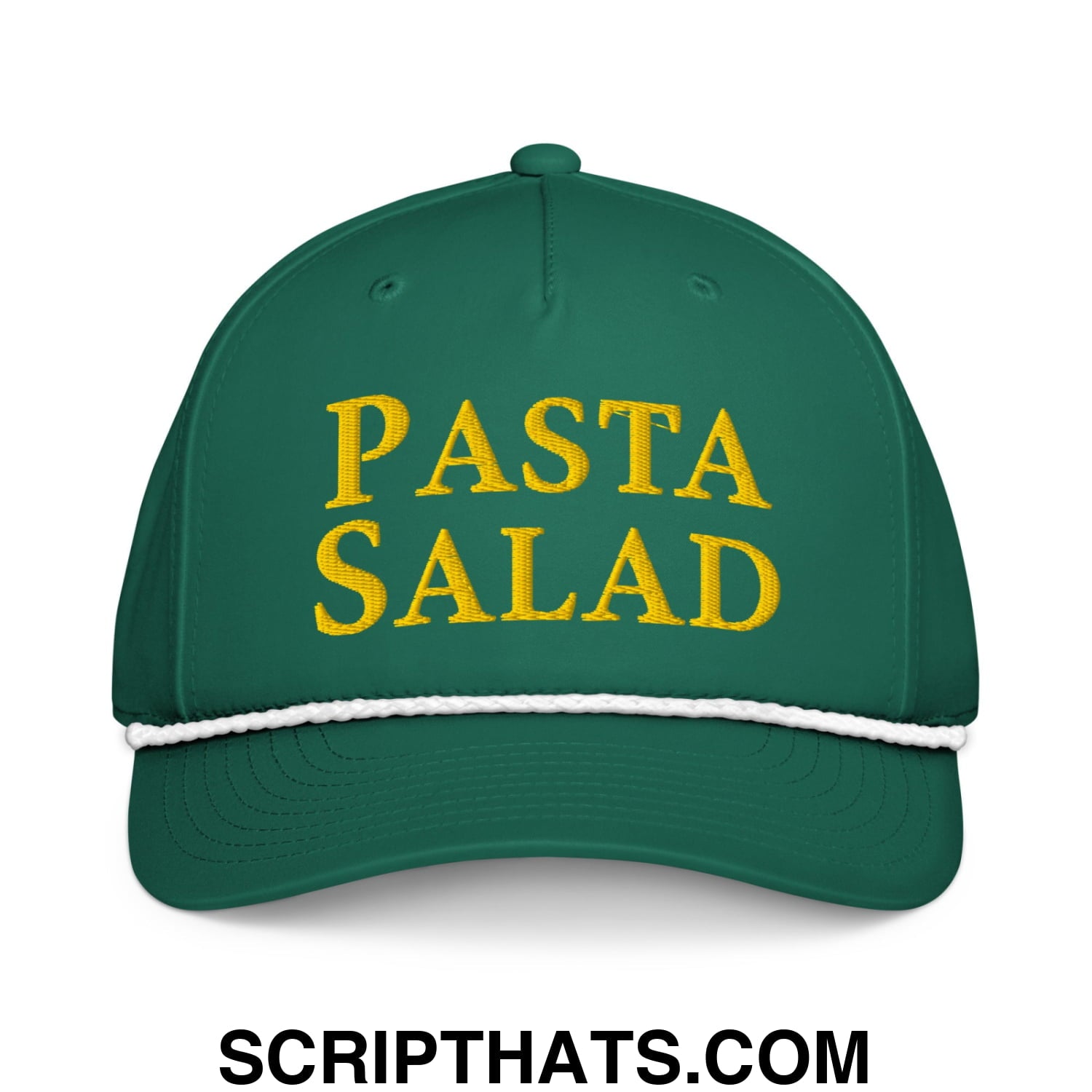 Pasta Salad Embroidered Classic Rope Hat Kelly White
