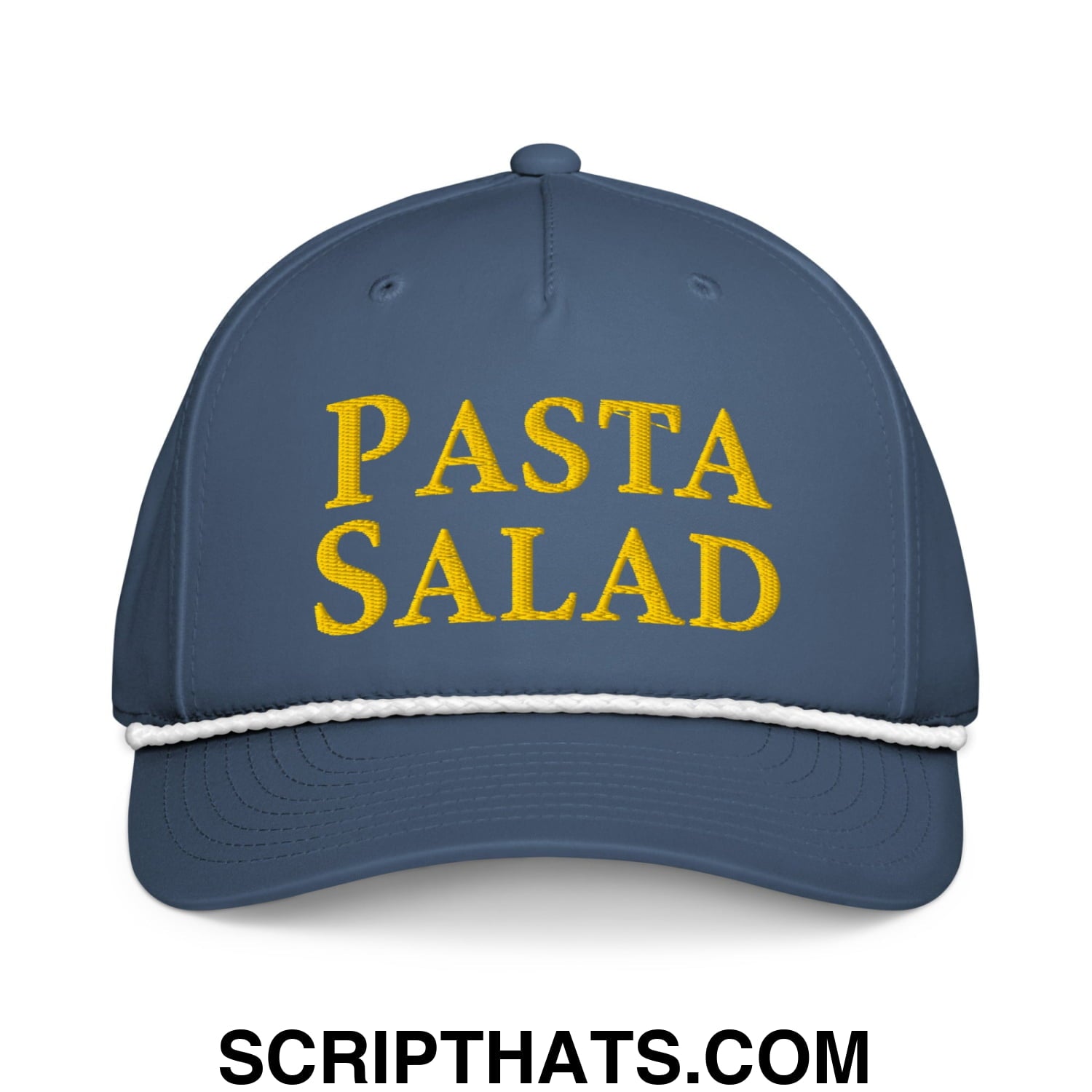 Pasta Salad Embroidered Classic Rope Hat Light Blue White