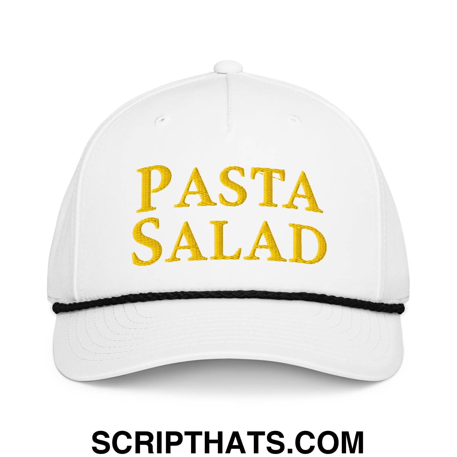 Pasta Salad Embroidered Classic Rope Hat White Black