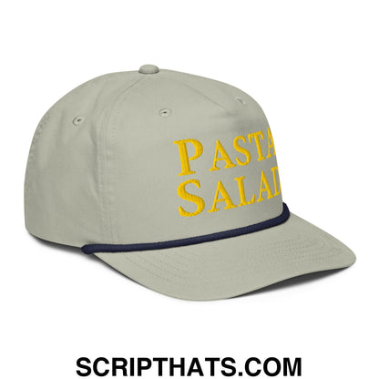 Pasta Salad Embroidered Retro Rope Hat Lt Gray Navy