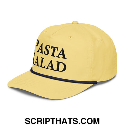 Pasta Salad Embroidered Retro Rope Hat Yellow Navy