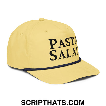 Pasta Salad Embroidered Retro Rope Hat Yellow Navy