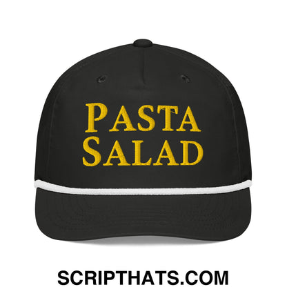 Pasta Salad Embroidered Retro Rope Hat Black White