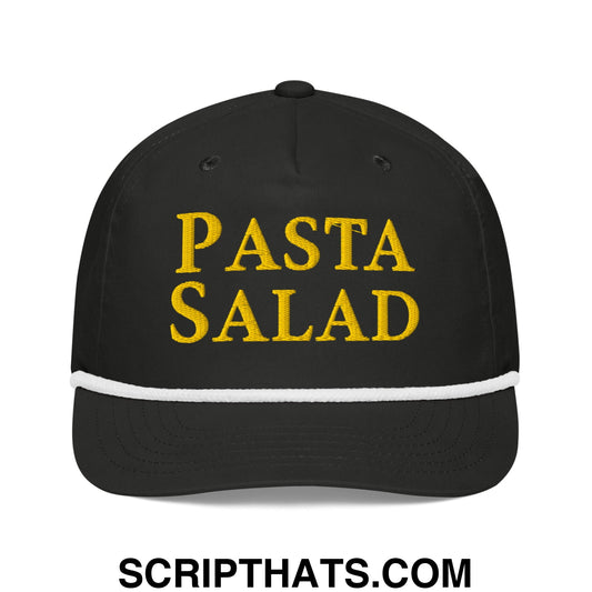 Pasta Salad Embroidered Retro Rope Hat Black White