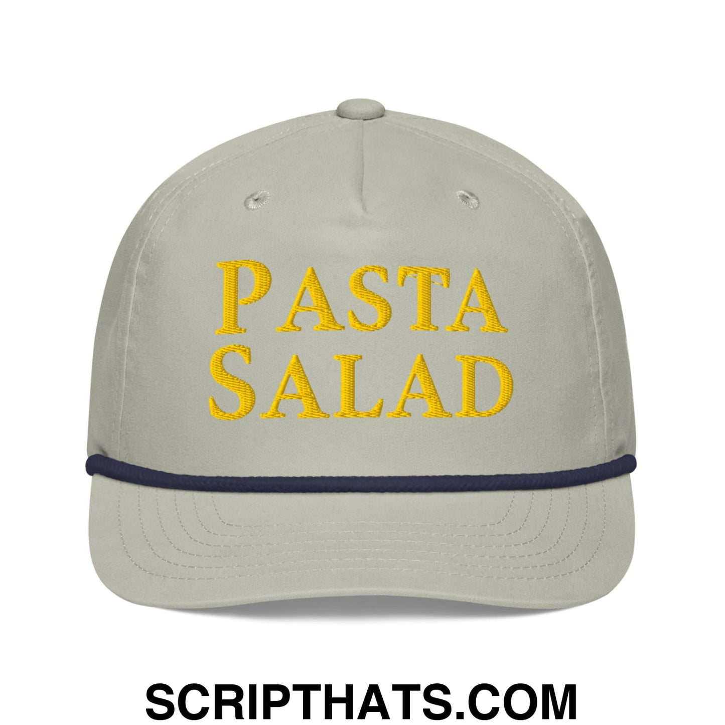 Pasta Salad Embroidered Retro Rope Hat Lt Gray Navy