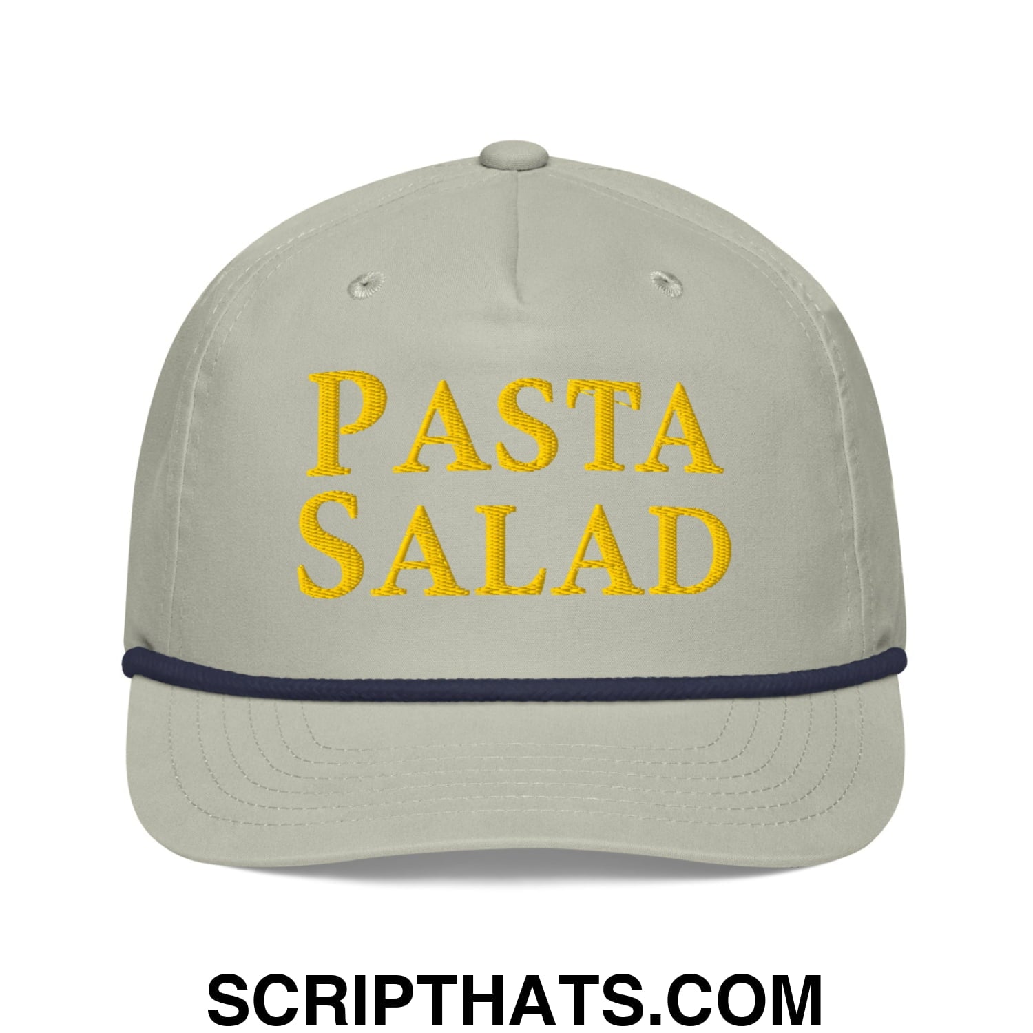Pasta Salad Embroidered Retro Rope Hat Lt Gray Navy