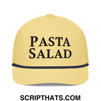 Pasta Salad Embroidered Retro Rope Hat Yellow Navy