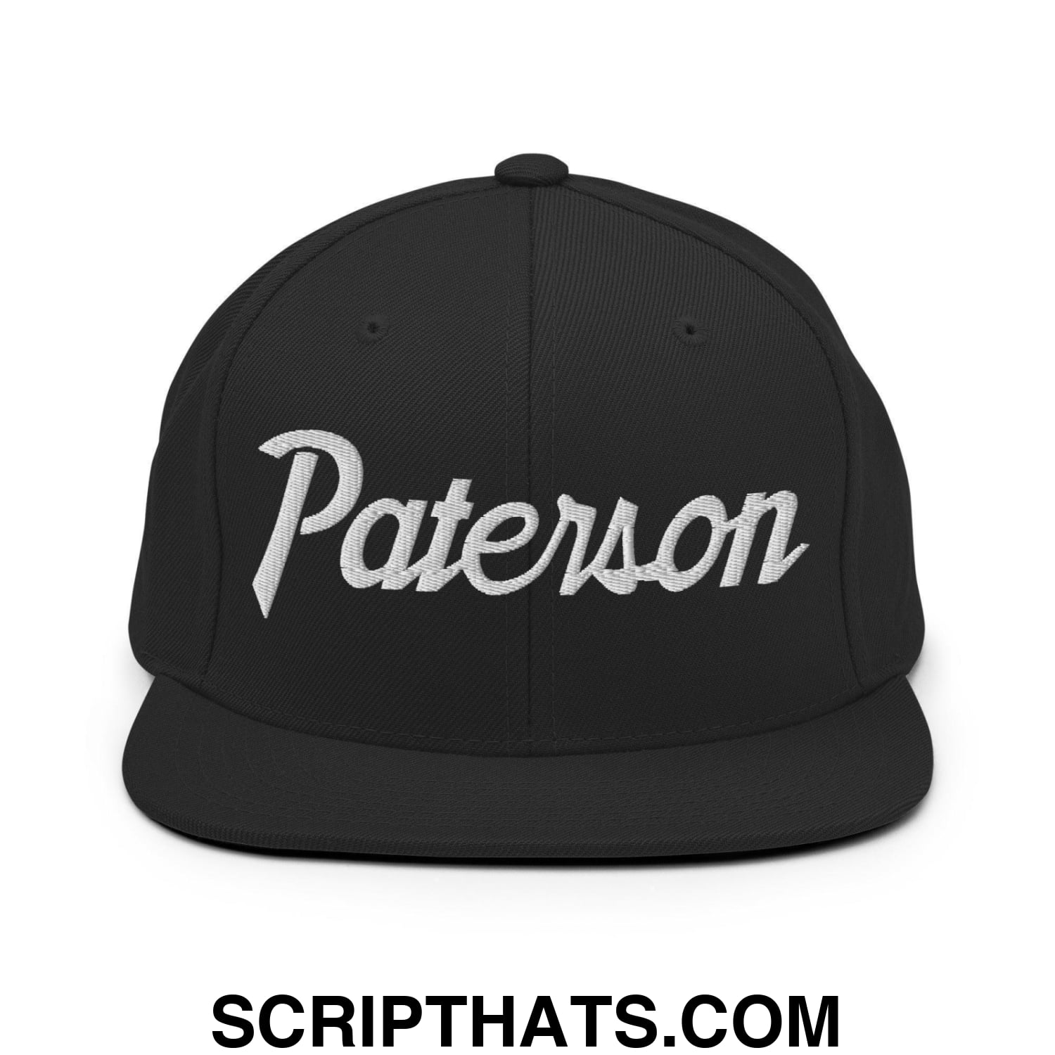 Paterson Script Snapback Hat Black