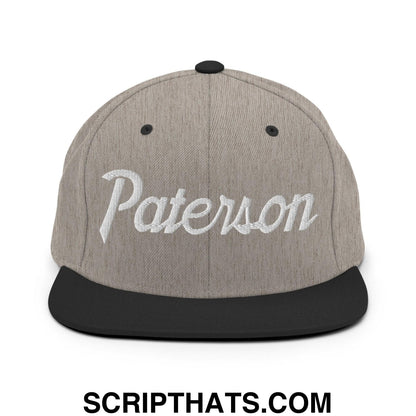 Paterson Script Snapback Hat Heather Black