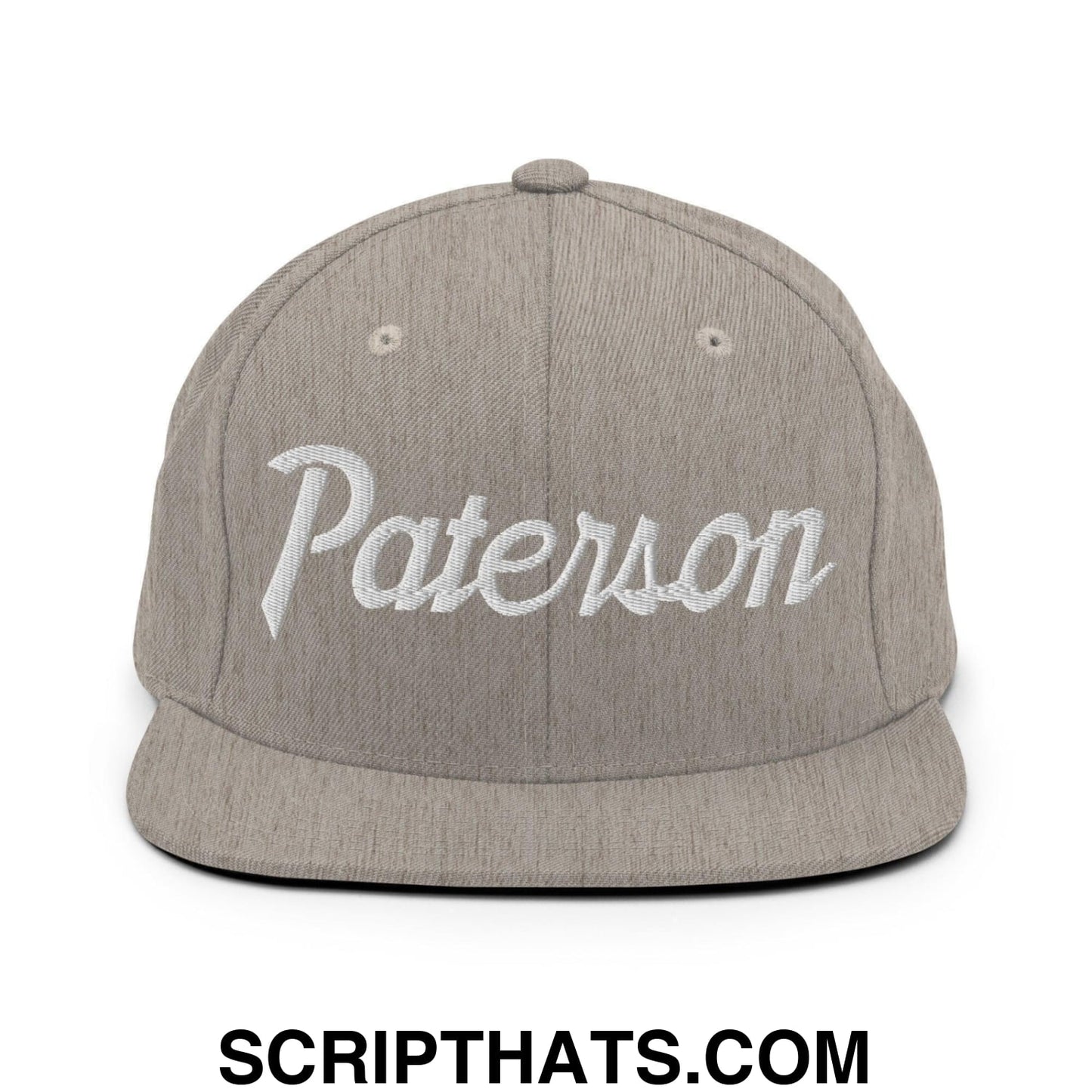 Paterson Script Snapback Hat Heather Grey