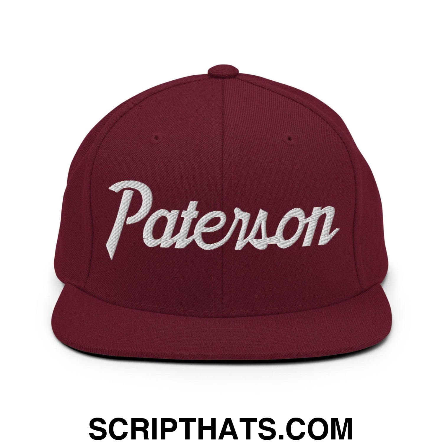 Paterson Script Snapback Hat Maroon