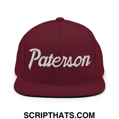 Paterson Script Snapback Hat Maroon