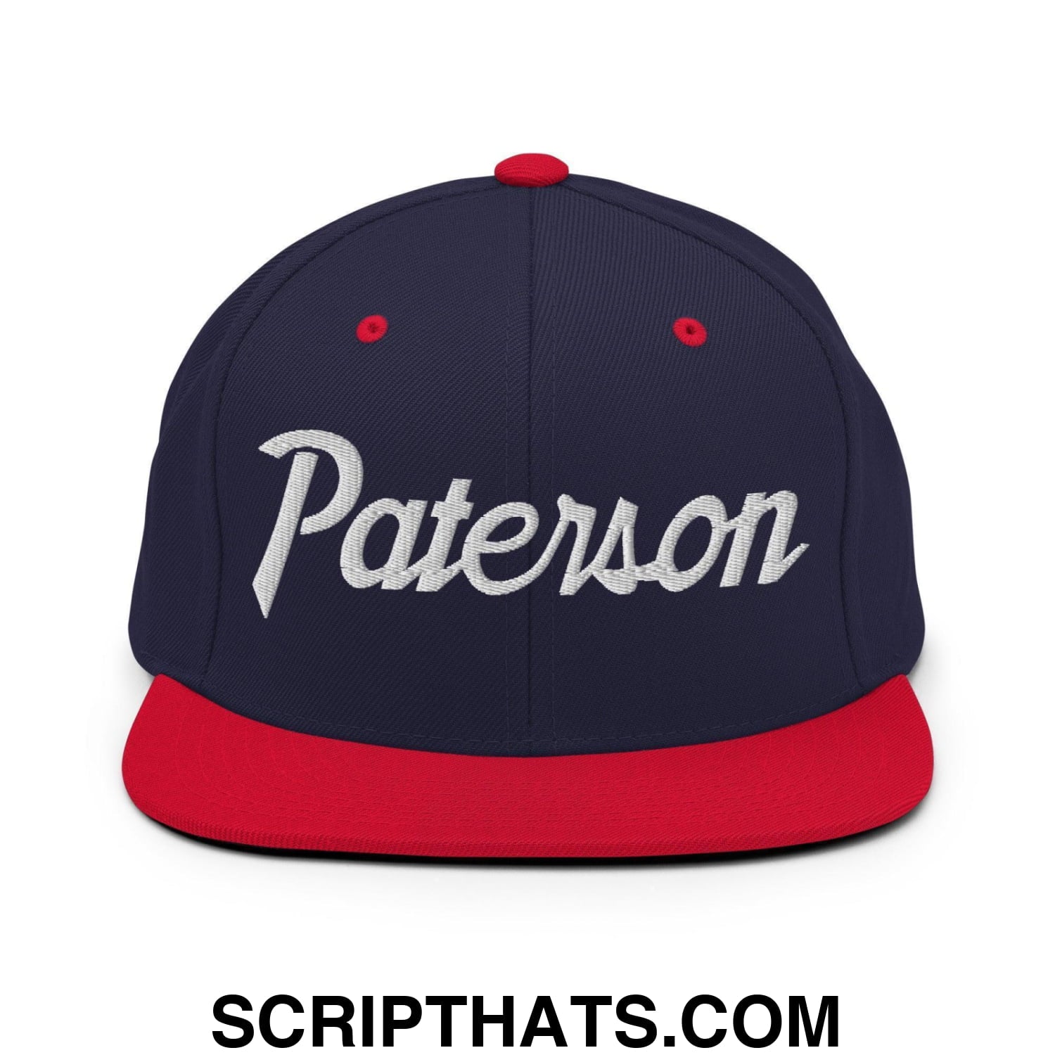 Paterson Script Snapback Hat Navy Red