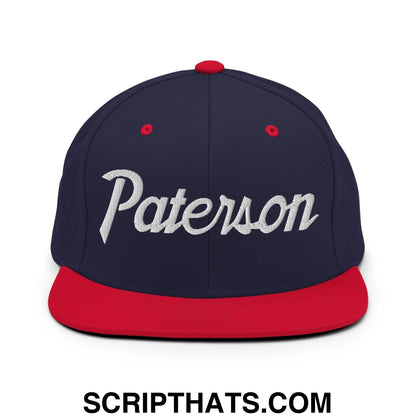 Paterson Script Snapback Hat Navy Red